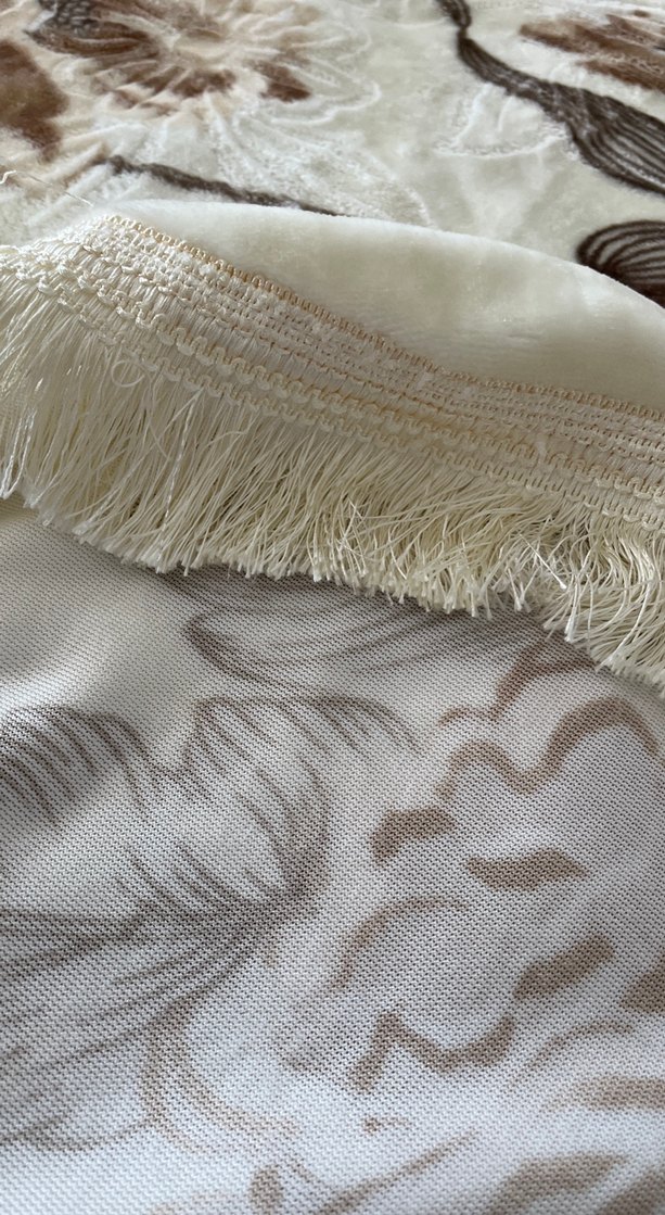 Pastel Kahverengi Çiçek Desenli Yatak Örtüsü - Görsel 4