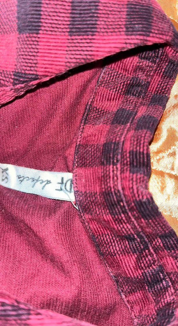 Düğmeli Bordo Desenli Sokak Stili Kadın Gömlek - Görsel 2