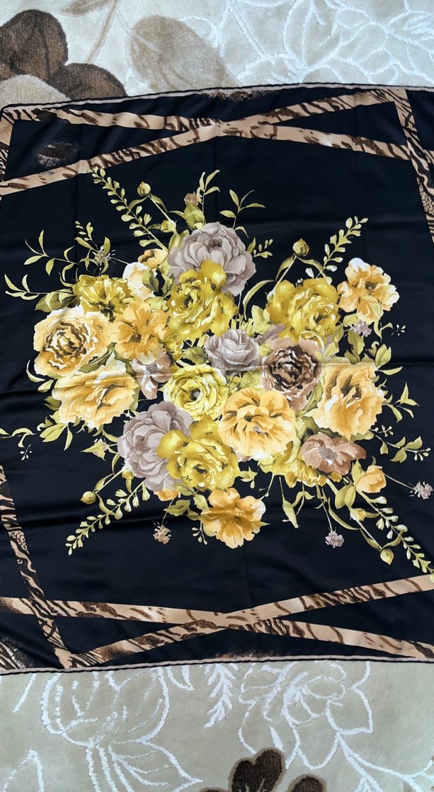 Kahverengi Bohem Tokalı Kadın Başörtü - Görsel 2