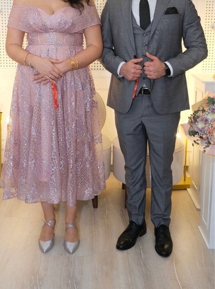 Pudra pembesi Nişan Elbisesi - Görsel 4