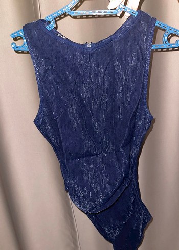 Kadın Lacivert asimetrik bluz - Görsel 3