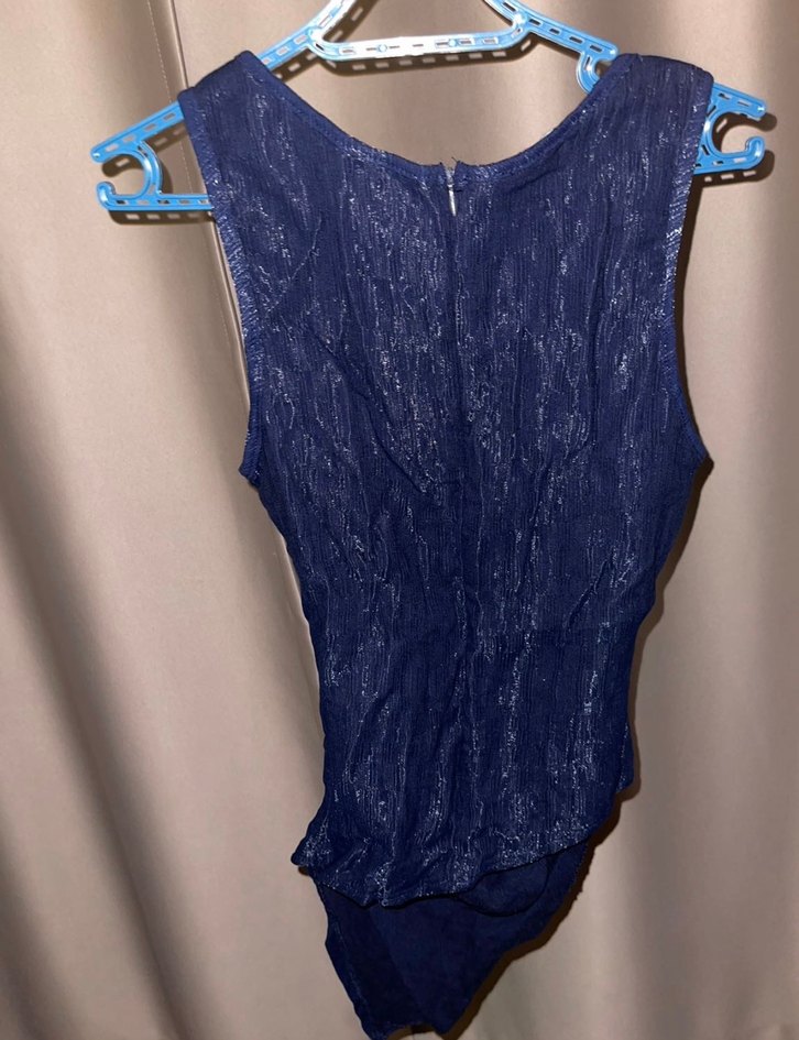 Kadın Lacivert asimetrik bluz - Görsel 4