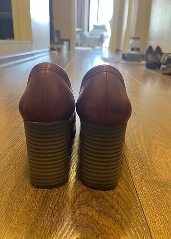 39 Beden kahverengi Renk Bordo Platform Topuklu Klasik Kadın Ayakkabı
