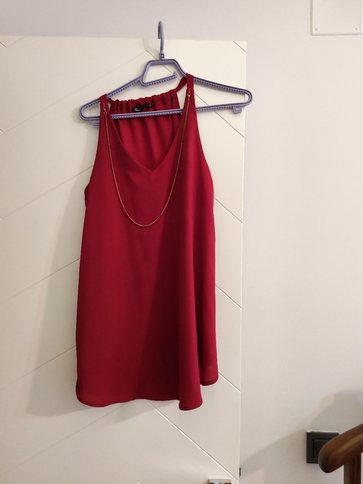 Zincir Detaylı bordo Kadın bluz - Görsel 2