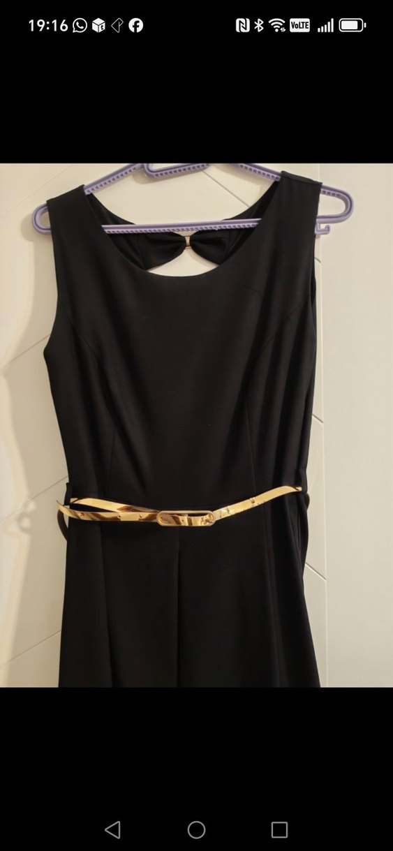 Klasik Siyah Uzun Kolsuz Elbise - Görsel 2