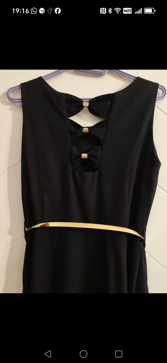 Klasik Siyah Uzun Kolsuz Elbise - Görsel 3