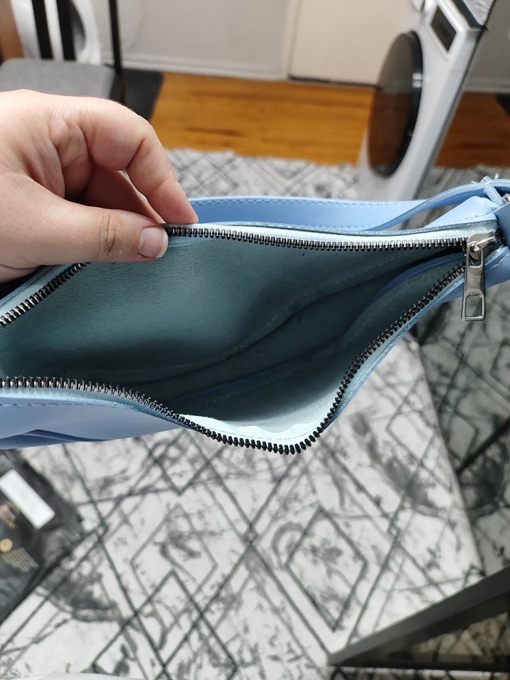 Mavi Deri Kadın Omuz Çantası - Görsel 3