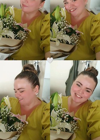 Sarı V Yaka Dökümlü Gündelik Elbise - Görsel 6