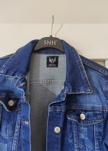 Düğmeli Mavi Midi Denim Ceket - Görsel 2