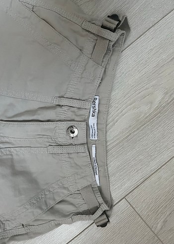 32 Beden Bershka Bej Straight Cargo Pantolon