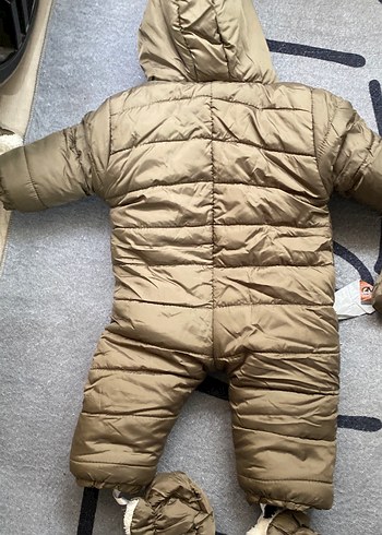 Kahverengi Kürklü Bebek Tulumu Kapüşonlu - Görsel 5