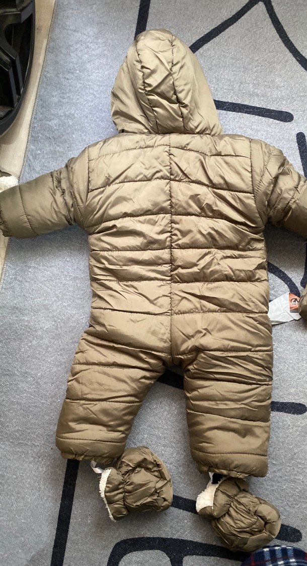 Kahverengi Kürklü Bebek Tulumu Kapüşonlu - Görsel 5