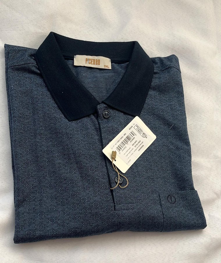 Düğmeli Kısa Kollu Lacivert Polo Tişört - Görsel 2