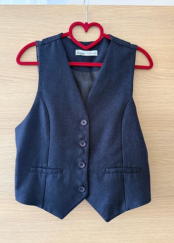 Düğmeli Denim Kadın Yelek