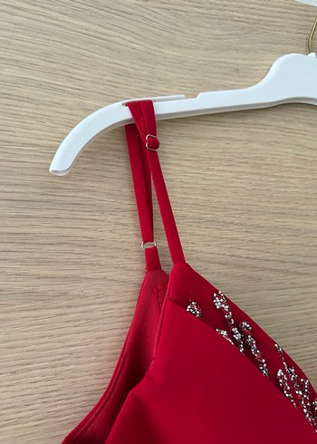 xl Beden Kırmızı abiye uzun elbise