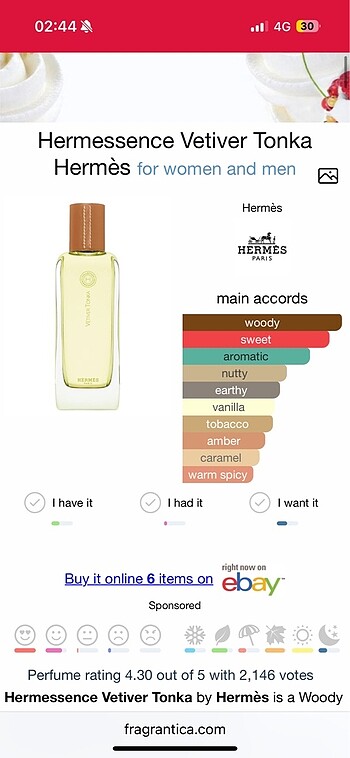  Beden Hermes - Vetiver Tonka