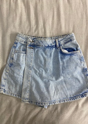 Defacto Acik Mavi Denim Mini Sort Etek