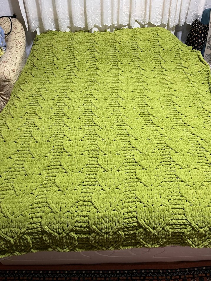 Parlak Yeşil Örgü Çocuk Battaniyesi - Görsel 3