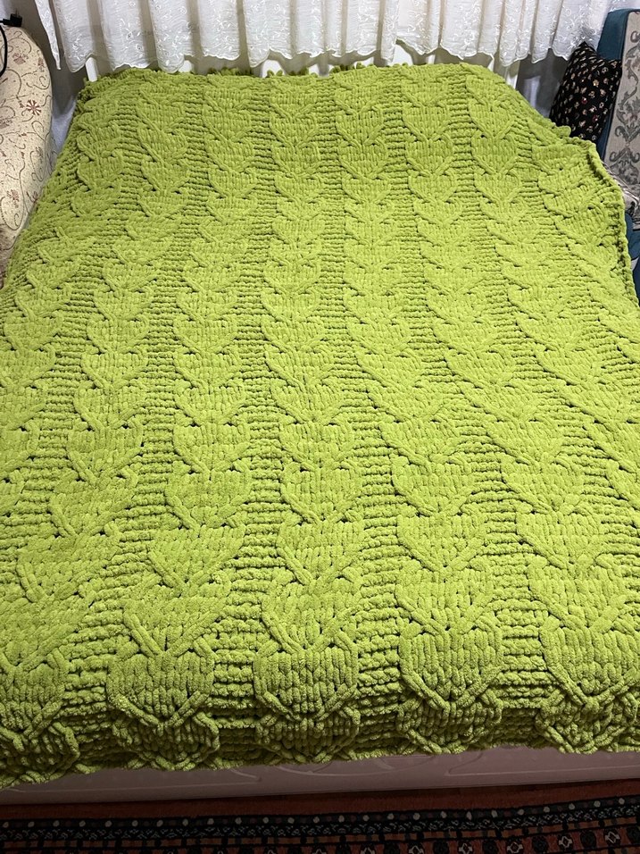 Parlak Yeşil Örgü Çocuk Battaniyesi - Görsel 2