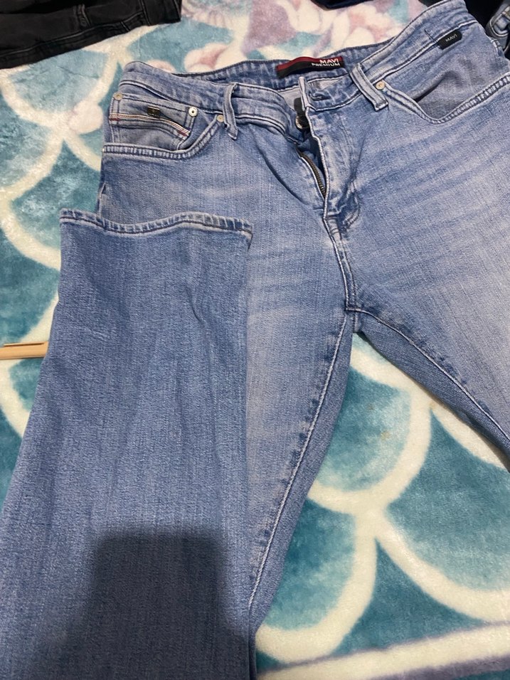 Açık Mavi Bağcıklı Erkek Kot Pantolon - Görsel 3