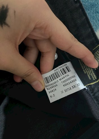 Gri Batik Desenli Bol Kesim Erkek Kot Pantolon - Görsel 4