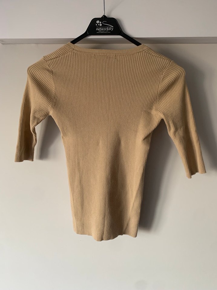 mango bej triko kadın bluz - Görsel 2