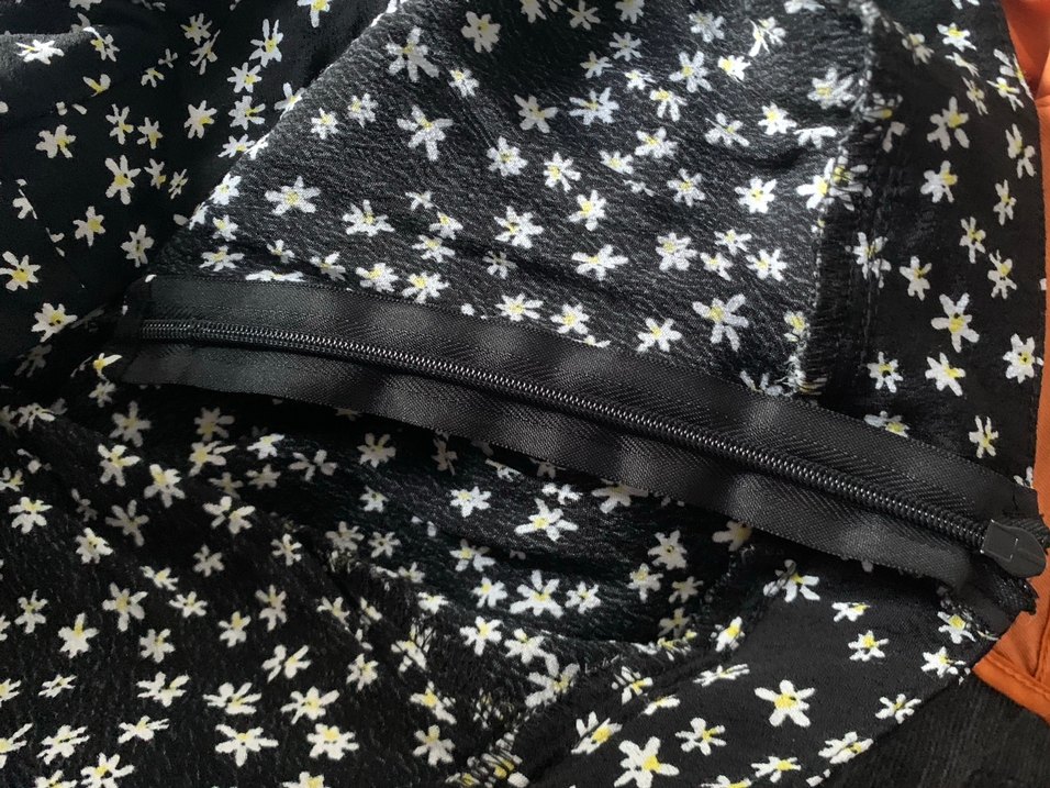 zara siyah çiçekli fırfırlı midi etek - Görsel 3