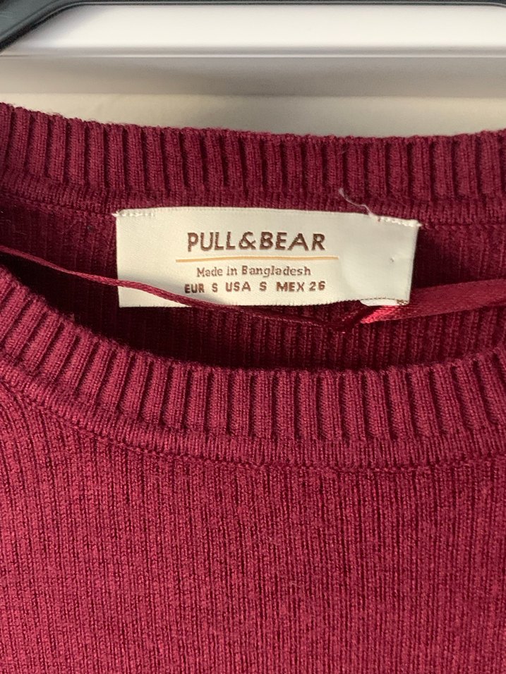 pull bear bordo kadın örgü yün kazak - Görsel 2