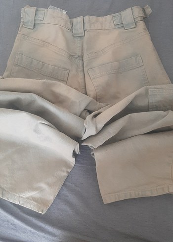 Bej Midi Kadın Bol Kesim Denim Pantolon - Görsel 5