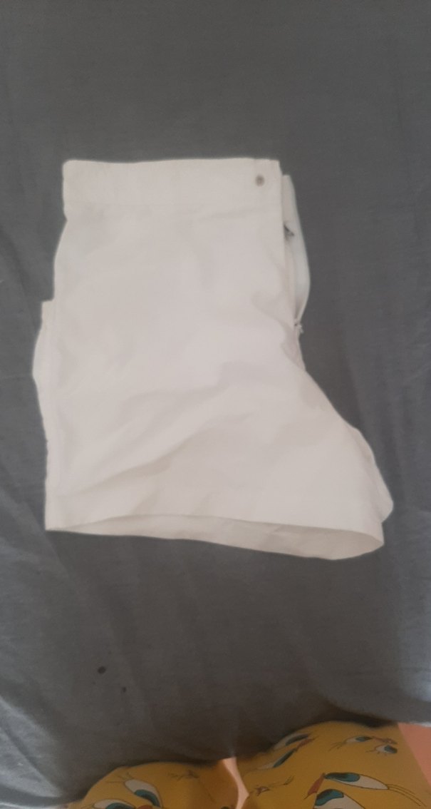 Beyaz Pamuklu Plaj Mini Şort - Görsel 2