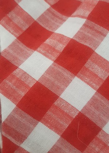 Düğmeli Kırmızı Ekose Mini Crop - Görsel 5