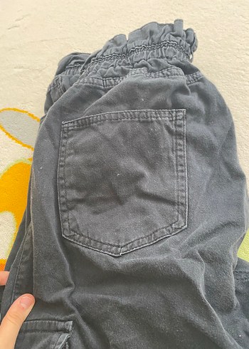 42 Beden gri Renk Siyah Kadın Bol Kesim Pantolon