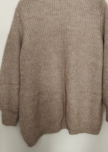 Bej Örgü Midi Kadın Hırka - Görsel 2