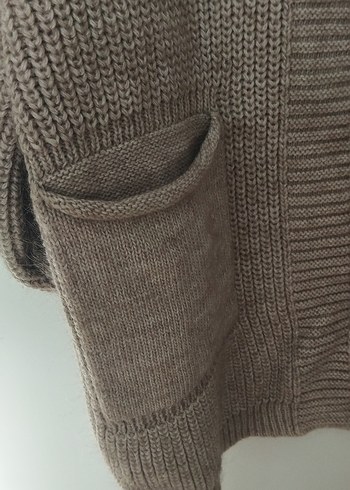 Bej Örgü Midi Kadın Hırka - Görsel 4