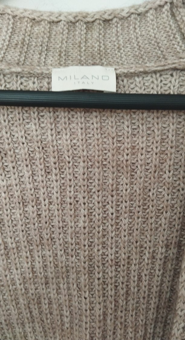 Bej Örgü Midi Kadın Hırka - Görsel 3