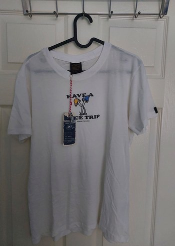 Beyaz Kısa Kollu Pamuklu Tişört - Görsel 5