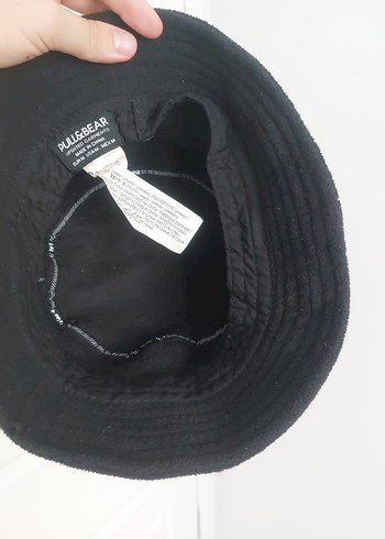 Pull and Bear Siyah Yumuşak Kumaş Bucket Şapka