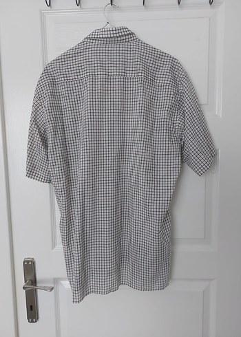 Erkek Beyaz Kareli Kısa Kollu Gömlek - Görsel 3