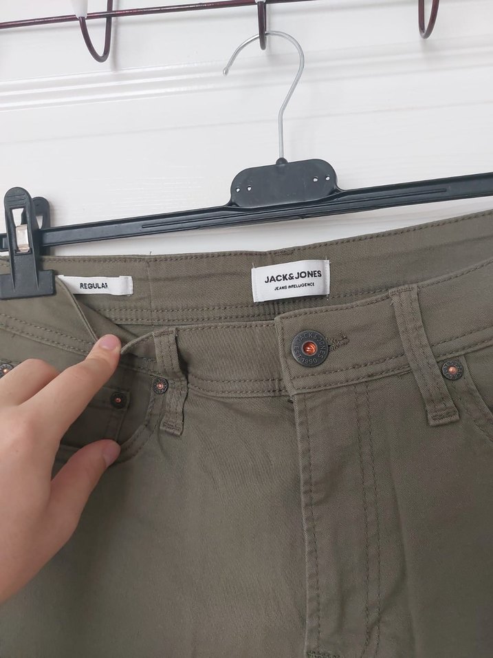 Haki #Jack&Jones Renk Rahat Kesim Denim Erkek Şort - Görsel 2