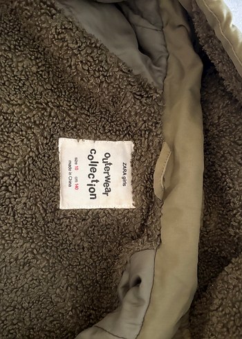 Düğmeli, Kapüşonlu Yeşil Nakışlı çocuk Ceket - Görsel 4