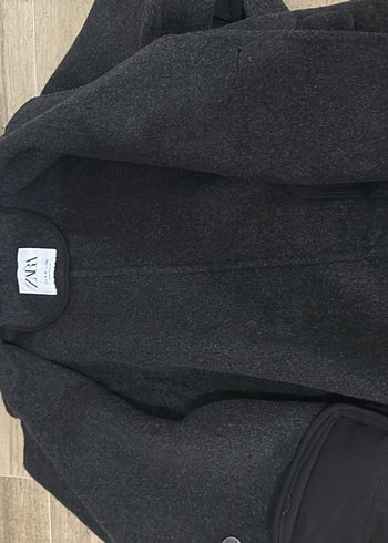 Koyu Gri Düğmeli Kaban - Görsel 5