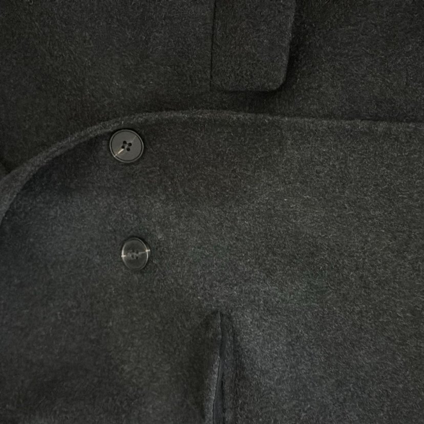 Koyu Gri Düğmeli Kaban - Görsel 2