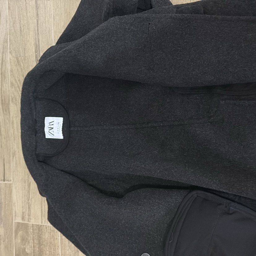 Koyu Gri Düğmeli Kaban - Görsel 5