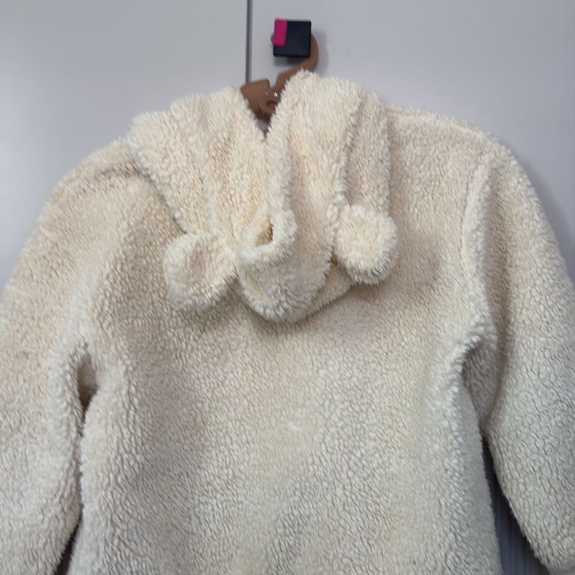 Kızlar için Bej Peluş Sweatshirt - Görsel 2