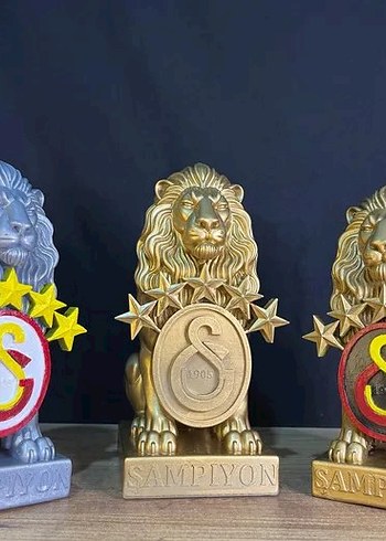 Beden Altın Renkli Galatasaray Aslan Figür Şampiyon