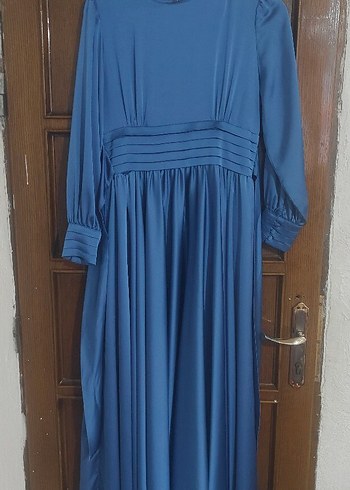 Mavi Tesettür Mezuniyet Elbisesi - Görsel 3