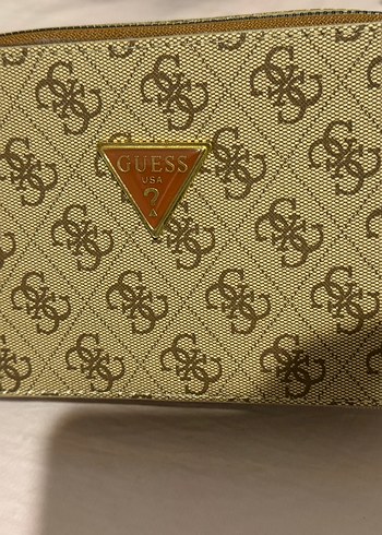 Guess Baskılı Kahverengi Kadın Clutch çanta