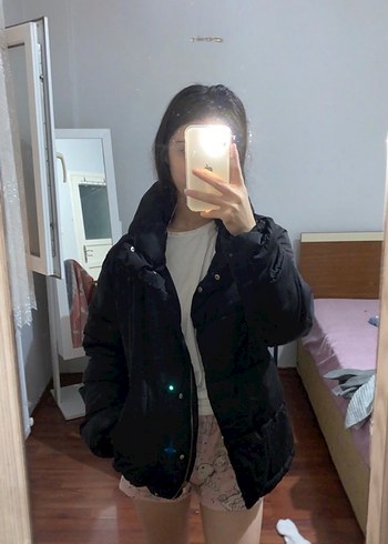 Stradivarius Siyah Kadın Kışlık Mont