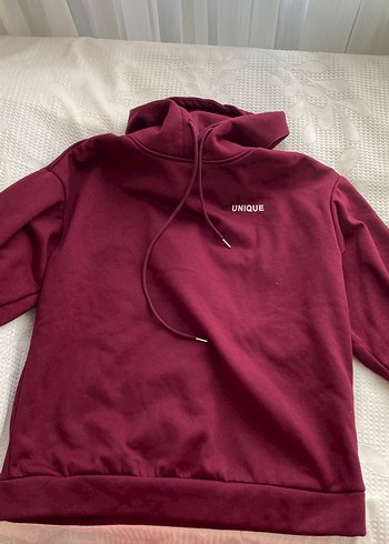 Bordo Yüksek Yaka Kadın Sweatshirt