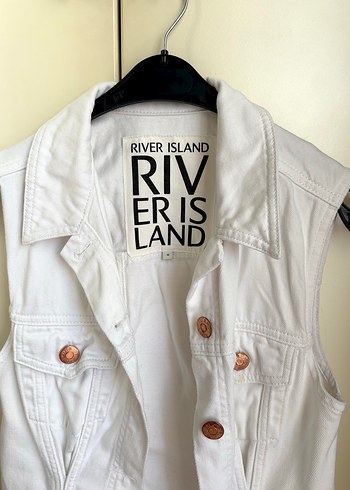 Kadın Beyaz Kot Yelek River Island